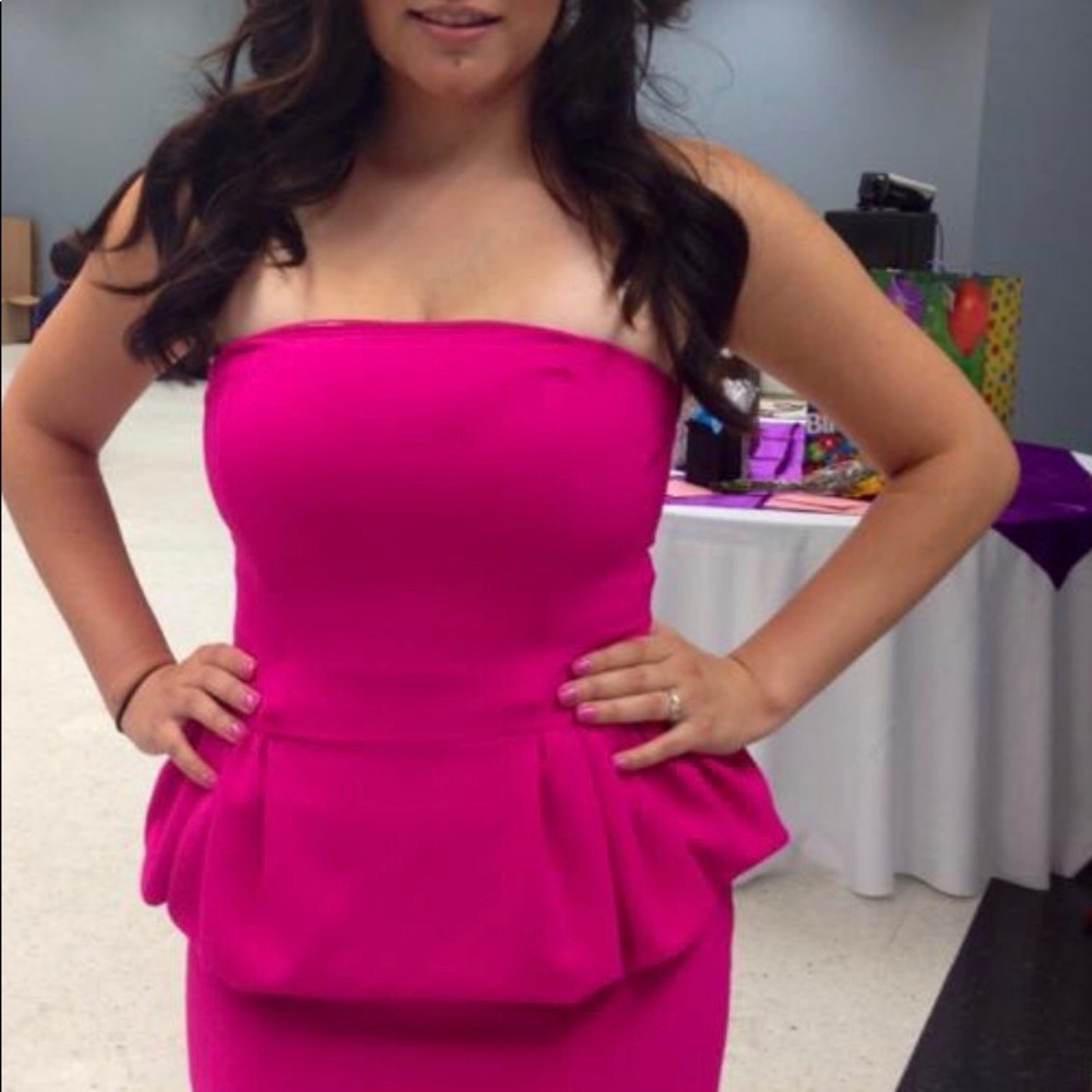 Hot pink Express peplum dress